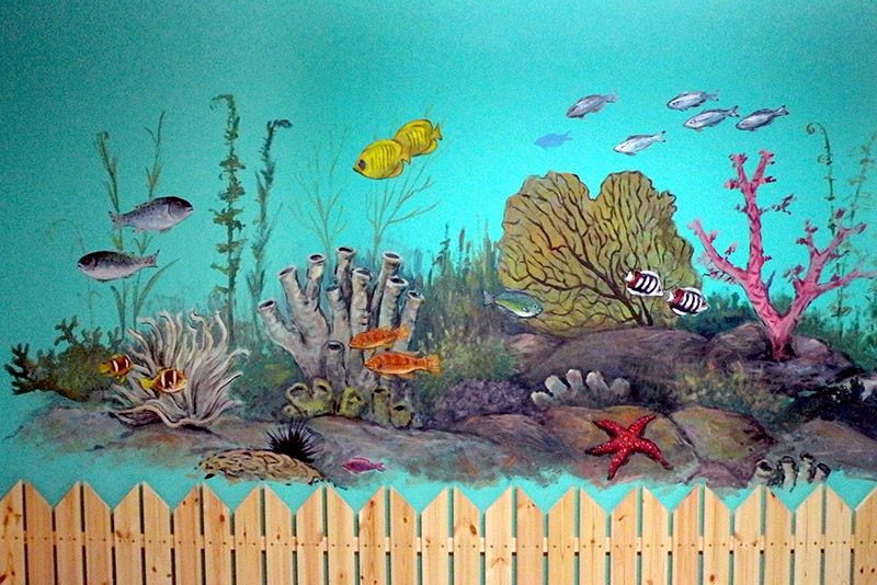 ציורי קיר ים ועולם תת ימי לילדים