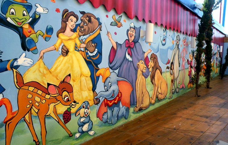 ציורי קיר היפה והחיה לגן ילדים