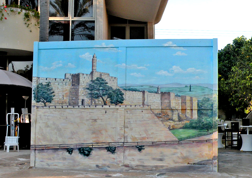 ציור של מגדל דוד על סוכה
