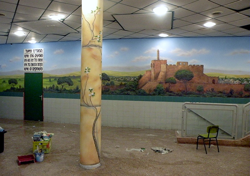ציורי קיר מגדל דוד לאולם אירועים