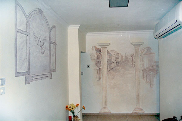 ציורי קיר של יונה לסלון