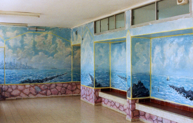 ציורי קיר נוף ימי וסלעים