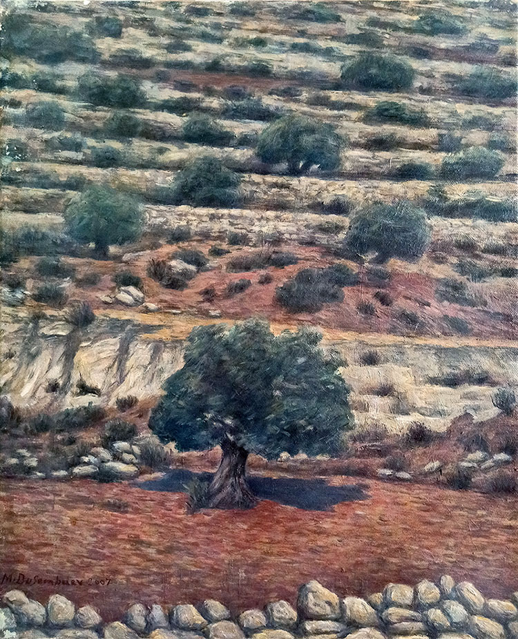 תמונה שמן על בד הרי ירושלים
