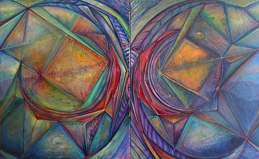 Abstract diptych